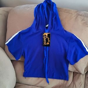 Dodger Blue Hoodie Crop Top
